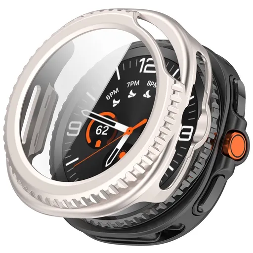 PC FULL COVER Plastový kryt so sklom pre Samsung Galaxy Watch8 Classic 46mm STARLIGHT