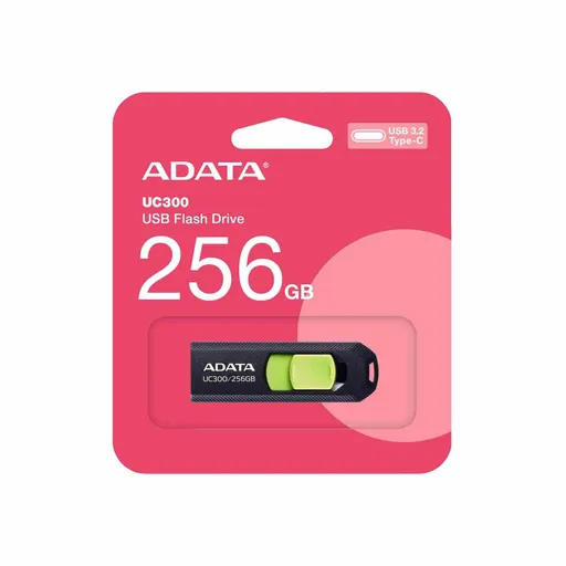 ADATA Flash Disk 256GB UC300, USB-C 3.2, čierno-zelená