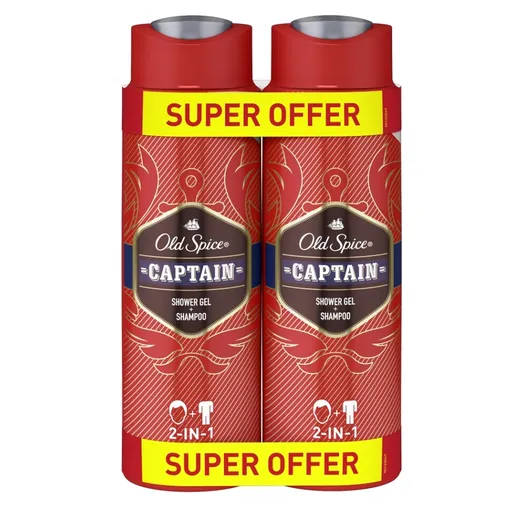 OLD SPICE Sprchový gél Captain 2 x 400 ml
