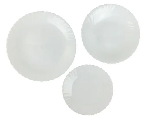 MAKRO - Obedová súprava 18-dielna biela, sklo tvrdené