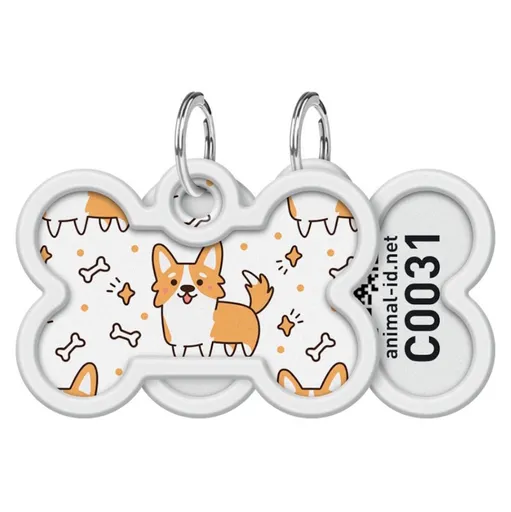 WAUDOG Identifikačná známka QR kosť Corgi 1 kus