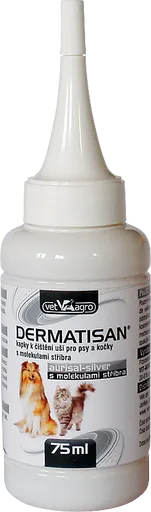 Dermatisan AURISAL silver na čistenie uší psov a mačiek 75ml