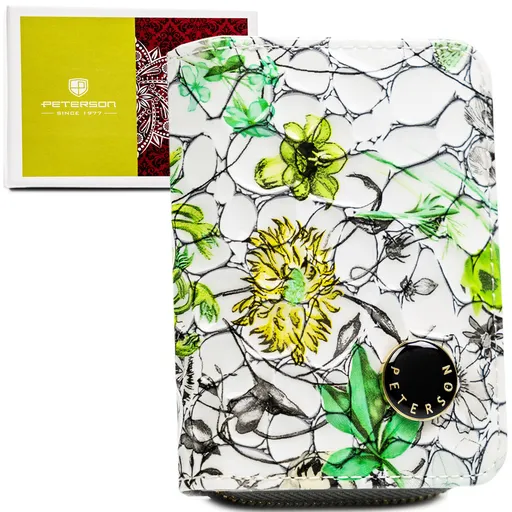 Malá zelená peňaženka z prírodnej kože s RFID ochranou – Peterson