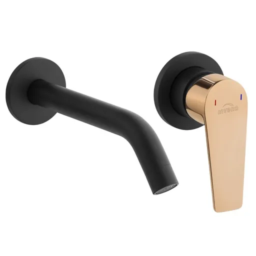 INVENA - Podomietková nástenná batéria MIDNIGHT, čierna / ružové zlato TREND BP-35-U14-V