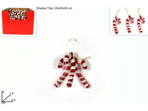 MAKRO - Dekorácia - vianočná lízánka 3ks