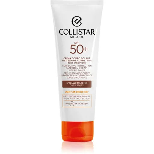 Collistar CORRECTIVE PROTECTION SUN BODY CREAM SPECIFIC ZONES SPF 50+ intenzívny samoopaľovací krém proti pigmentovým škvrnám 100 ml