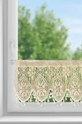 ArtFir Krátka záclona MOLY P | svetlobéžová 150 x 30 cm