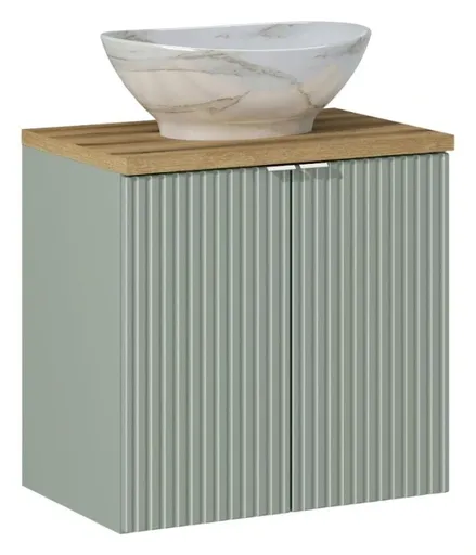 ArtCom Kúpeľňová skrinka s umývadlom a doskou LINE Reed Green DU60/4 | 60 cm