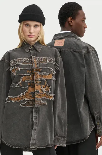 Rifľová košeľa Y/Project EVERGREEN PARIS' BEST PATCH DENIM SHIRT