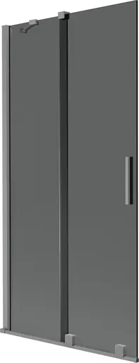 MEXEN/S - Velár dvojkrídlová posuvná vaňová zástena 95 x 150, grafit, grafit metal 896-095-000-41-95