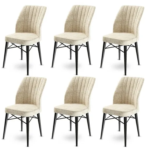 Súprava jedálenských stoličiek Flex Cream, 6 ks
