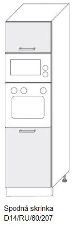 ArtExt Kuchynská linka FLORENCE mat Kuchyňa: Spodná skrinka D14/RU/60/207 / (ŠxVxH): 60 x 207 x 56,5 cm