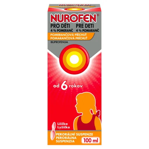 NUROFEN pre deti 4% pomaranč perorálna suspenzia 100 ml