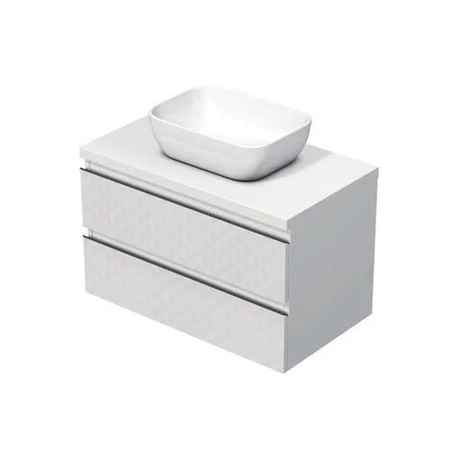 Kúpeľňová skrinka s krycou doskou SAT Cube Way 80x47,5x46 cm biela mat CUBE3D46802ZBKD