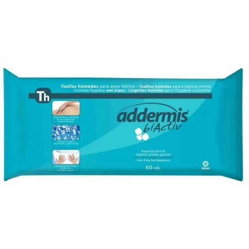 Addermis biActiv Th Vlhčené utierky jednorazové s aloe vera 60 ks