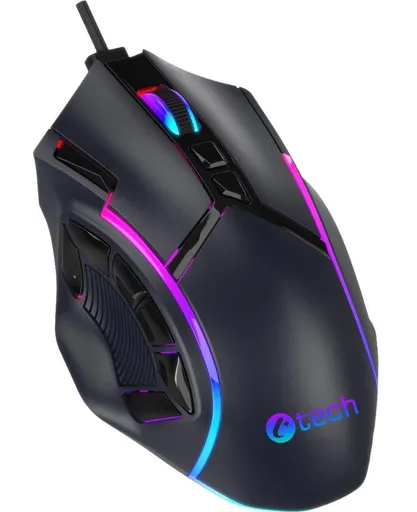 C-TECH herná myš Akali (GM-15), casual gaming, 12800 DPI, RGB podsvietenie, USB, čierna