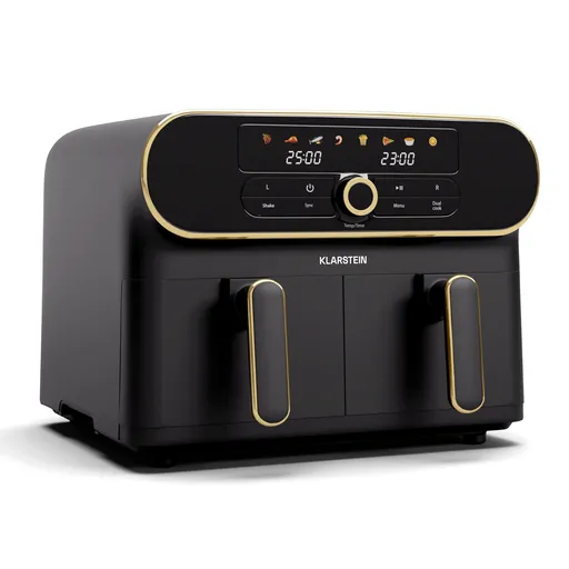 Klarstein AuraAir Color Touch teplovzdušná fritéza, 2 komory, 11 l, 1700 W, 80 - 200 °C, 8 programov
