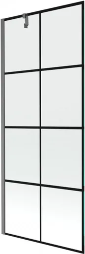 MEXEN/S - Next vaňová zástena FIX 80 x 150, čierna vzor, grafit kartáčovaná 895-080-000-00-77-66