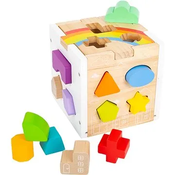 Small Foot - Dúhová vkladacia motorická kocka (4020972117779)