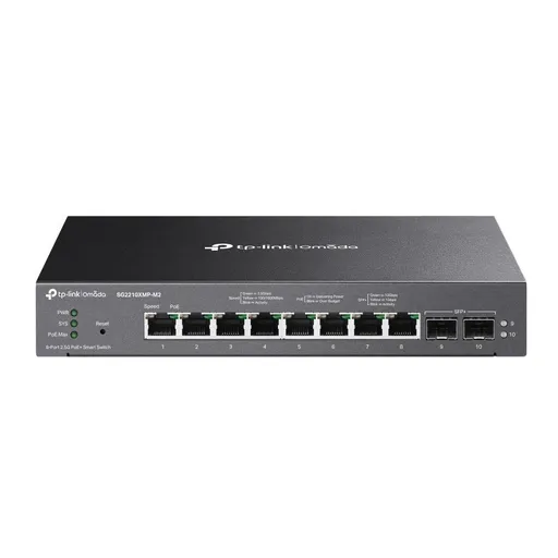 TP-Link OMADA switch SG2210XMP-M2 (8x2, 5GbE, 2xSFP+, 8xPoE+, 160W, fanless)