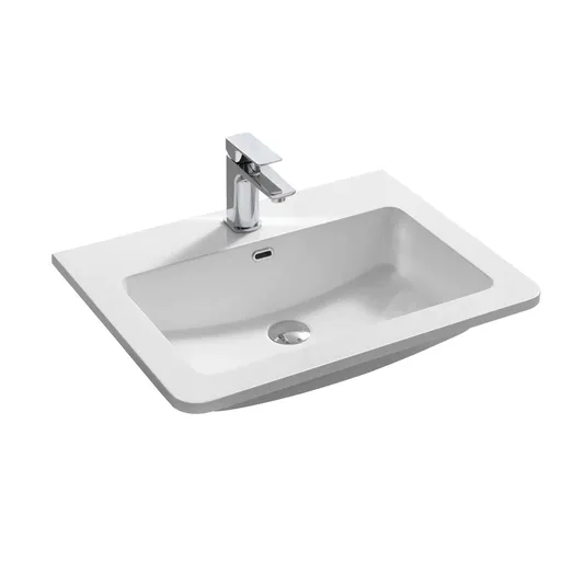 Mereo Nábytkové umývadlo,61x46,5x16 cm, liaty mramor, biele UCM6147