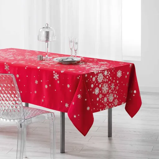 Obrus s potlačou strieborných vločiek