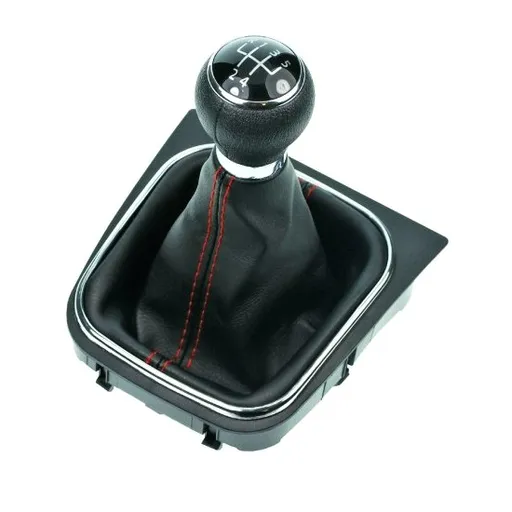 Radiaca páka s manžetou VW Golf VI 2008 - 2013 Black 5-stupňová prevodovka červené prešitie