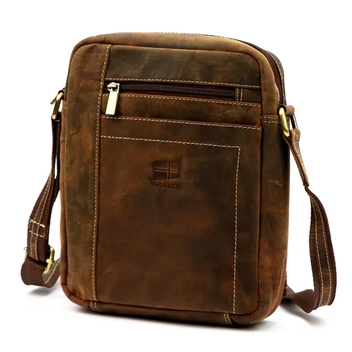 Pánska príručná taška z prírodnej brúsenej kože – praktická, pevná a štýlová Nordee