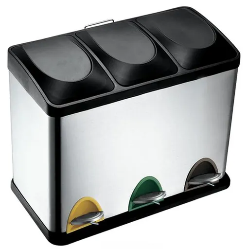 Nerezový nášľapný odpadkový kôš na triedený odpad TORO 45l