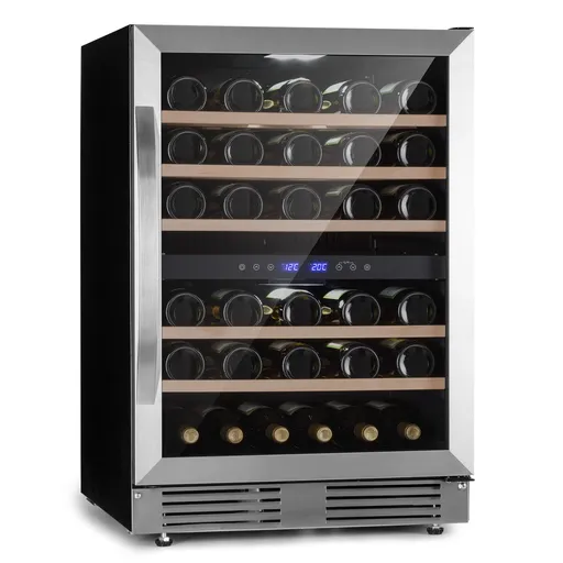 Klarstein Vinovilla 50 Duo, dvojzónová vinotéka, 53 l, 17 fliaš, 3-farebné LED osvetlenie, sklenené dvere