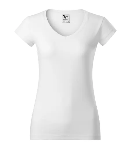 MALFINI Dámske tričko Fit V-neck - Biela | 2XL