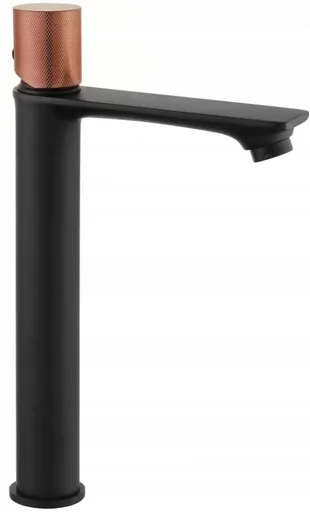 MEXEN/S - Royo One umývadlová batéria vysoká, čierna / ružová zlato 72211-76