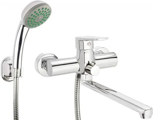 DEANTE - Tubo Umývadlová a vaňová batéria, nástenná, s podlhovasté výpustou - pripojenie hadice vrátane príslušenstva BUT_057M