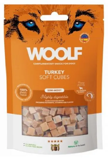 Woolf Dog Soft Cubes morka, maškrta pre psy 100g