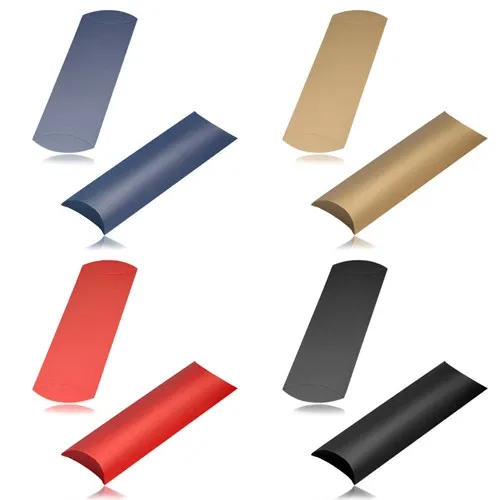 Papierová krabička na šperk, matný povrch, obdĺžnikový tvar - Farba: Červená