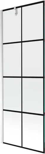 MEXEN/S - Next vaňová zástena FIX 70 x 150, čierna dekor, chróm 895-070-000-00-77-01