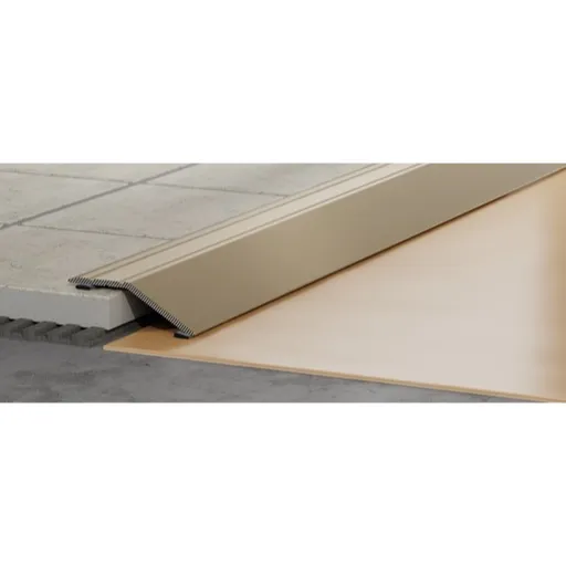 Lišta prechodová "zkosená" Havos chróm, hliník elox, dĺžka 90 cm, výška hrany 8 mm, LPZ3ALE90