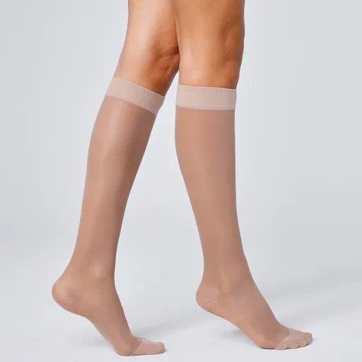 Súprava 2 párov pančuchových podkolienok s kompresnou podporou 140 DEN, pre úľavu ťažkých nôh