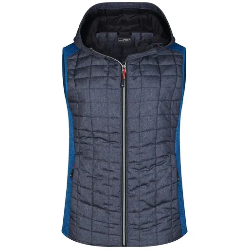 James & Nicholson (Daiber) Dámska prešívaná vesta JN767 - Kráľovsky modrý melír / antracitový melír | L