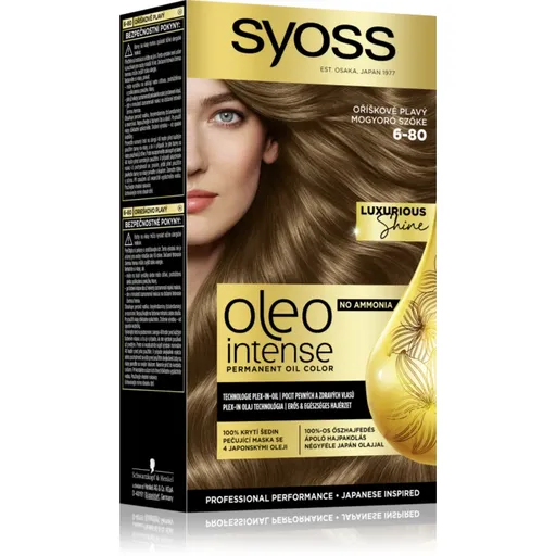 Syoss Oleo Intense permanentná farba na vlasy s olejom odtieň 6-80 Hazelnut Blond 1 ks