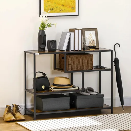 HOMCOM Industriální konzolový regál se 4 policemi