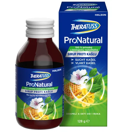THERATUSS ProNatural sirup na suchý a vlhký kašeľ s odmerkou 128 g
