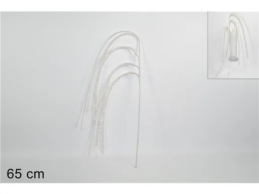 MAKRO - Dekorácia vianočná 65cm, biela zápich