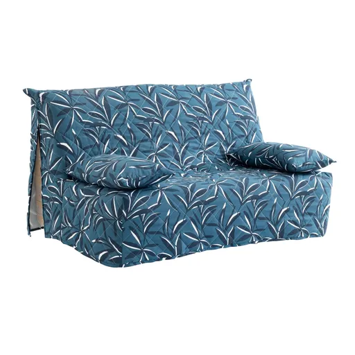 Poťah na pohovku typu harmonika s výplňou a potlačou listov