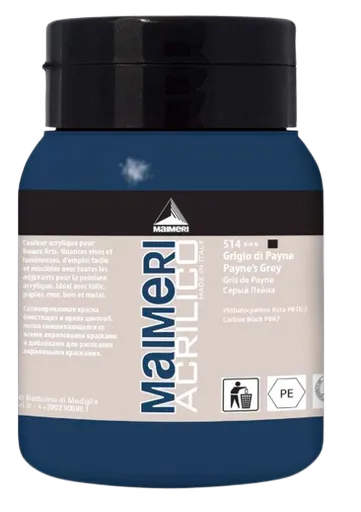 MAIMERI ACRILICO - Akrylové farby 514 - paynes grey, 0,5 L