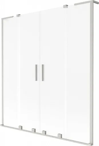 MEXEN/S - Velar L Duo dvojkrídlová posuvná vaňová zástena 150 x 150, dekor, nikel kartáčovaný 896-150-003-32-97