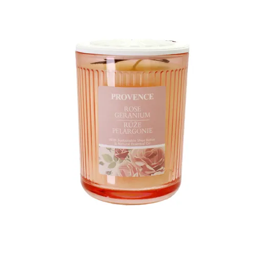 Vonná sviečka v skle PROVENCE 30 hodín ruže a pelargónie