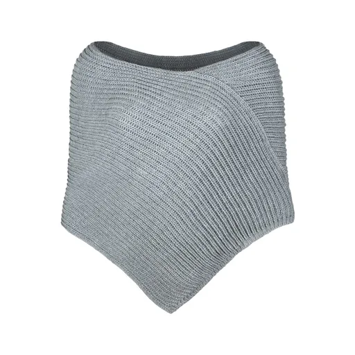 Bontis Pletené pončo - Svetlošedý melír | uni