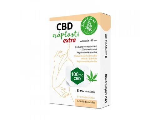 CBD náplasti extra veľké - balenie 8 ks - Zelená Země