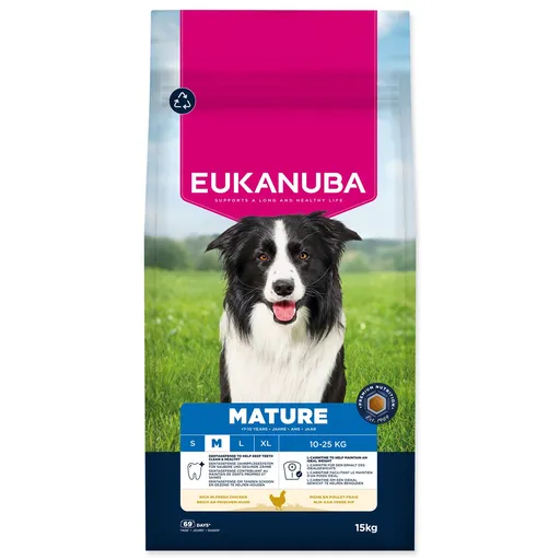 EUKANUBA Mature Medium rich in fresh chicken granule pre psy 15 kg